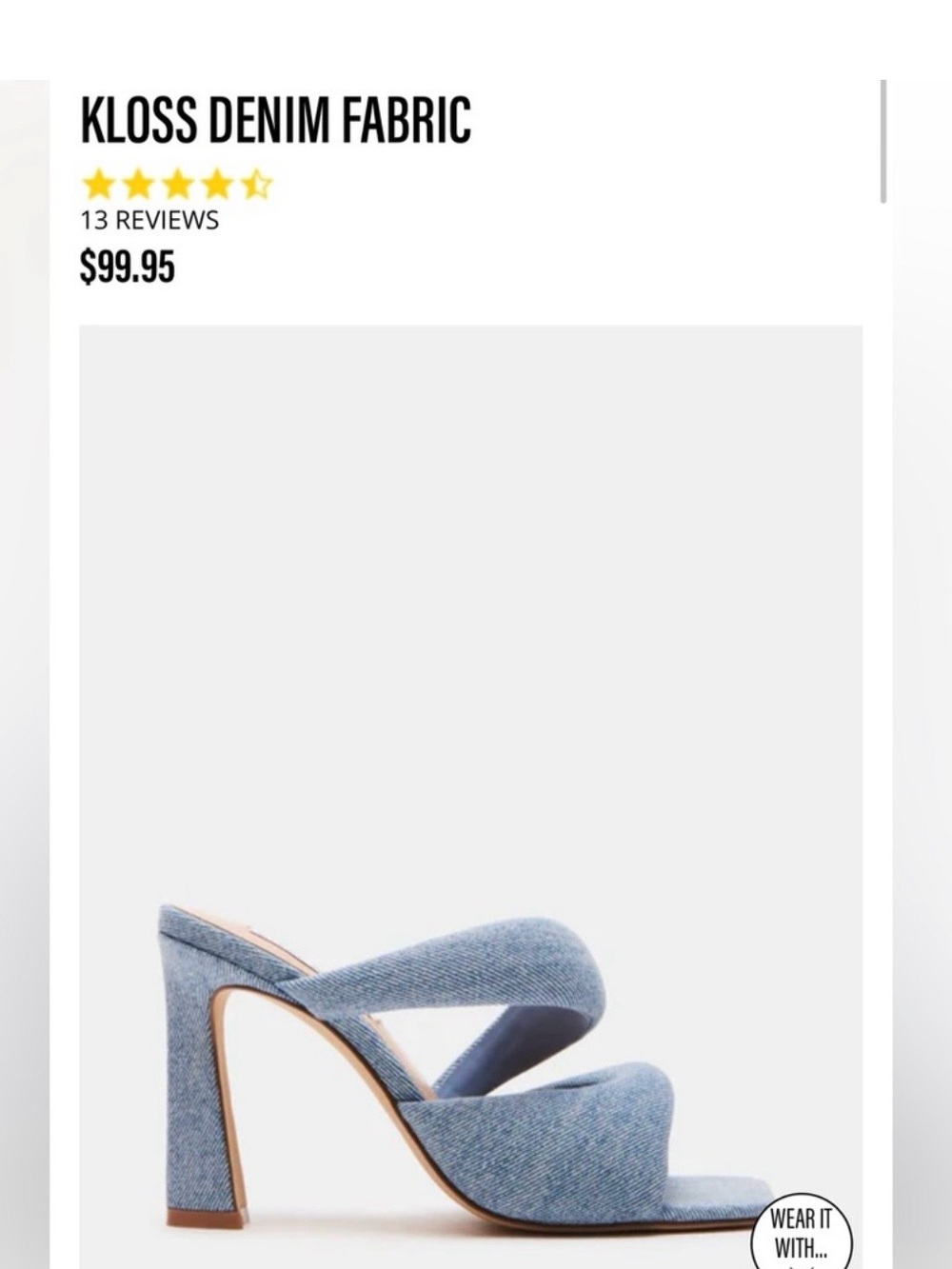 Steve Madden Light Blue Denim Platform Mule